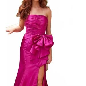 NEW AVA PRESLEY strapless taffeta long prom dress in orchid